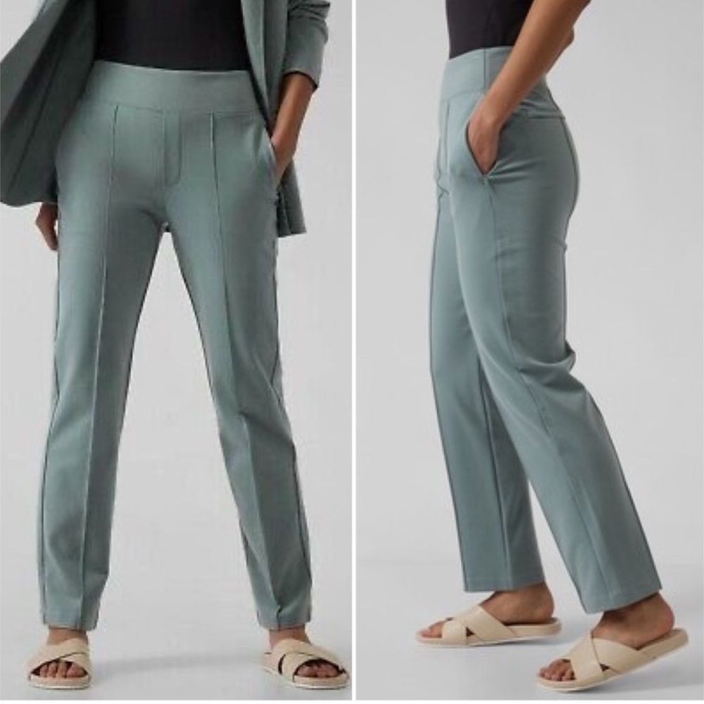 Athleta Eastbound Pants Green Yoga Pants Sz 14